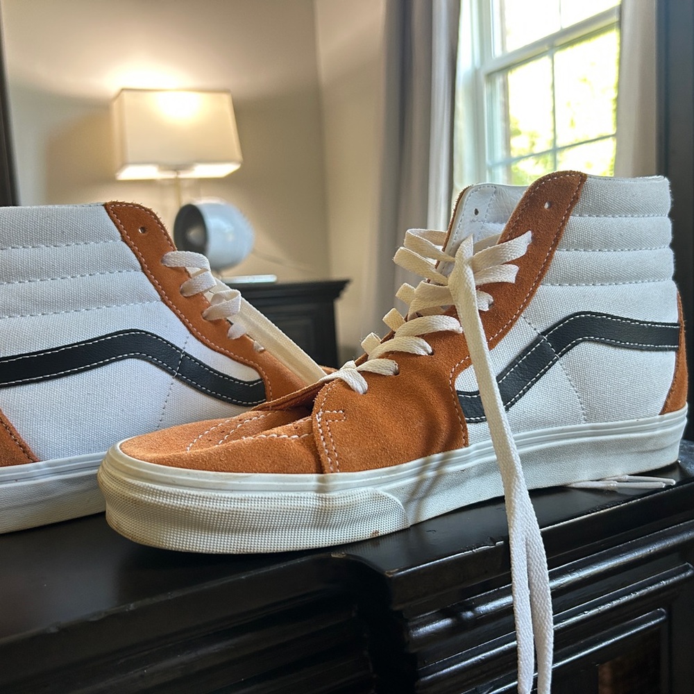 Vans Orange and White High-Tops